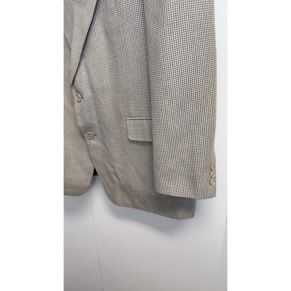 Pierre Balmain Paris Vintage 46L Grey Micro Pattern Two Button Blazer Sport Coat - Picture 4 of 15
